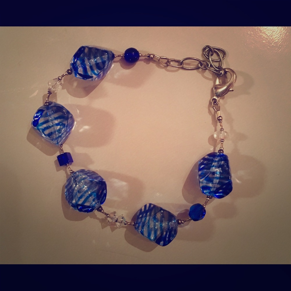 Blue Beaded Glass Bracelet MoMa Design Store